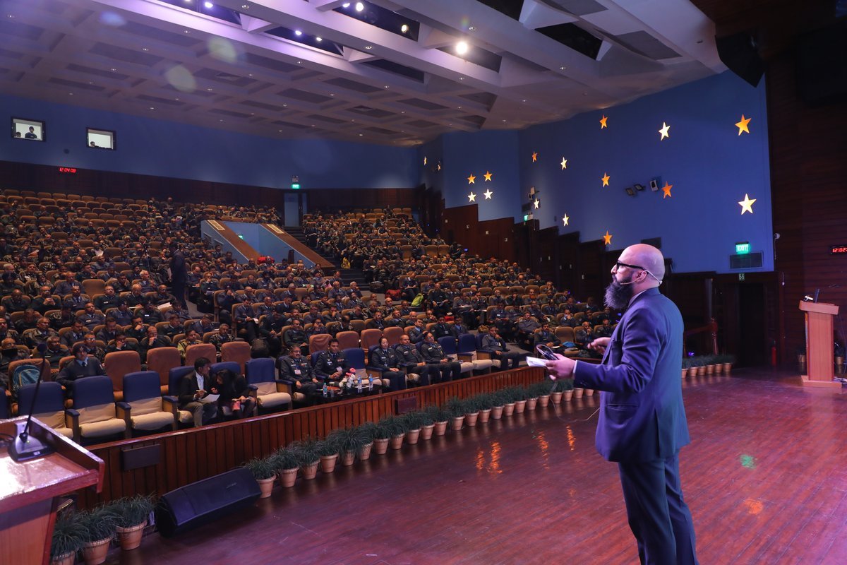 Rajat Dhar — addressing 250+ IAF officers at DAV Auditorium