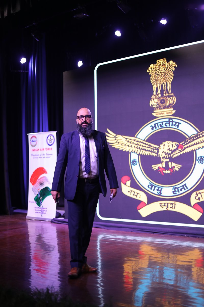 Rajat Dhar — Indian Air Force stage with IAF insignia
